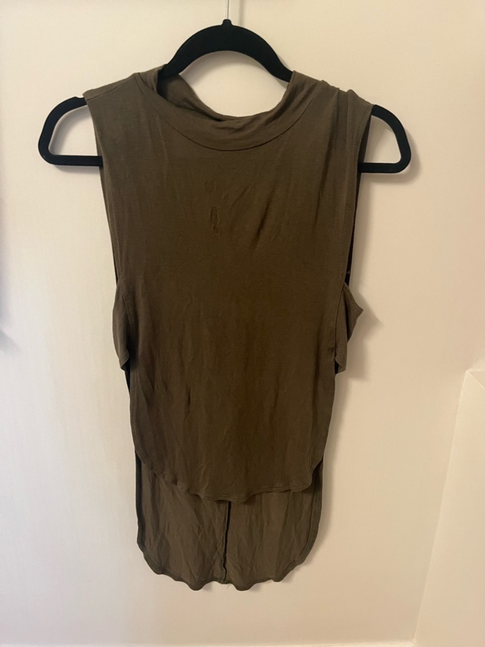 Olive Green Sleeveless Mock Neck Tank